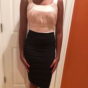 pink and black dress